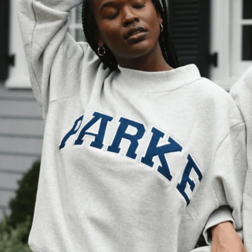 Parke Gray/Navy Varsity Mockneck